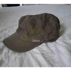 Calvin Klein army Green cadet military style cap 100% cotton